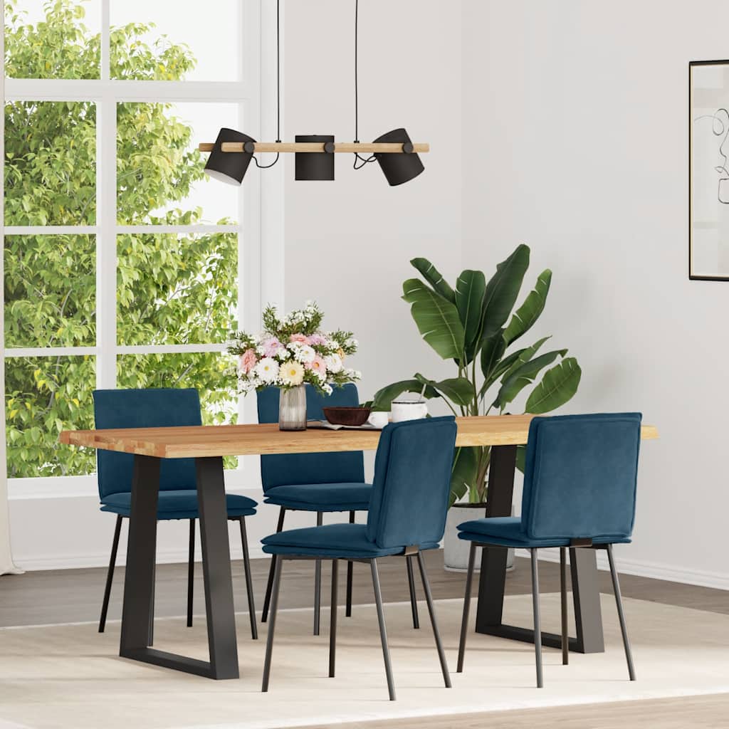 Eetkamerstoelen 4 st fluweel blauw is nu te koop bij PeponiXL, paradijselijk wonen!