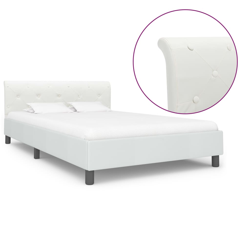Bedframe kunstleer wit 120x200 cm is nu te koop bij PeponiXL, paradijselijk wonen!