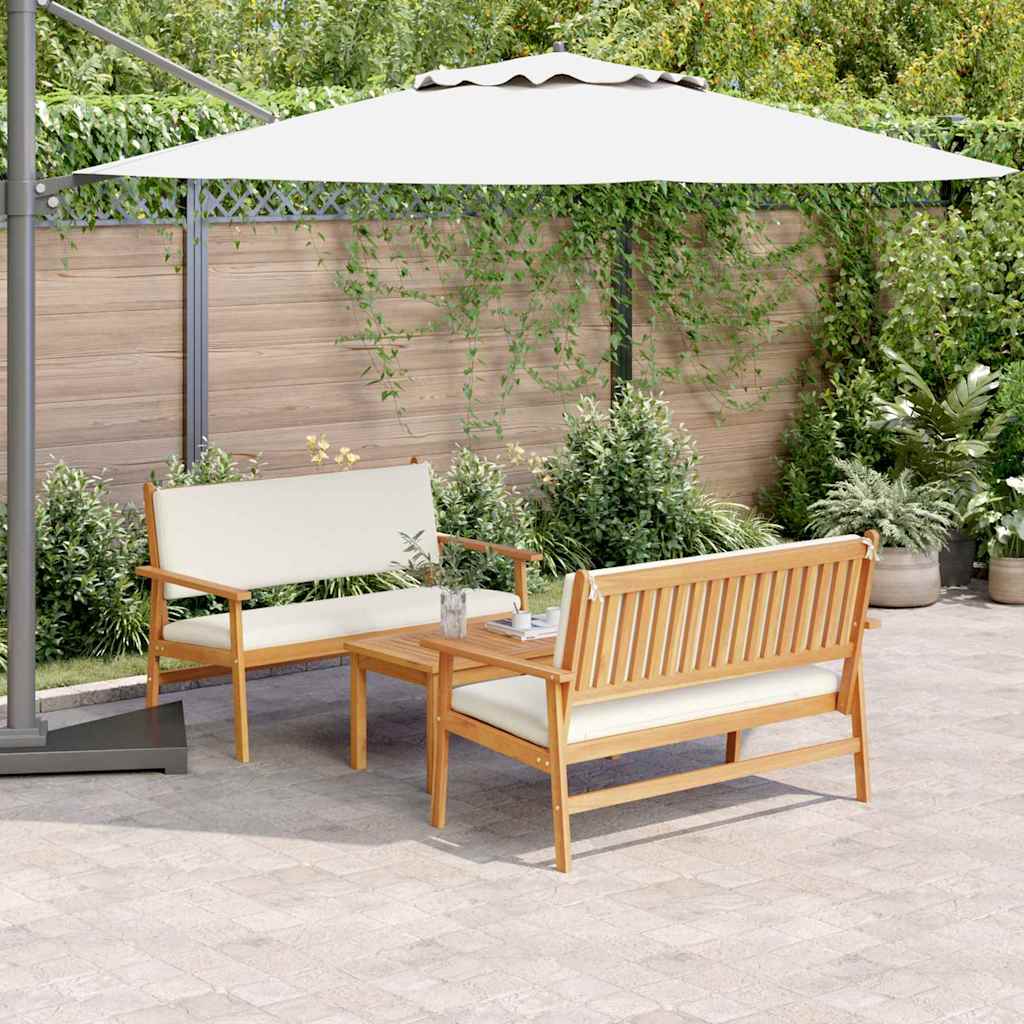 Tuinbankenset 3 pcs Bruin 120 x 65,5 x 79 cm Massief Acaciahout is nu te koop bij PeponiXL, paradijselijk wonen!