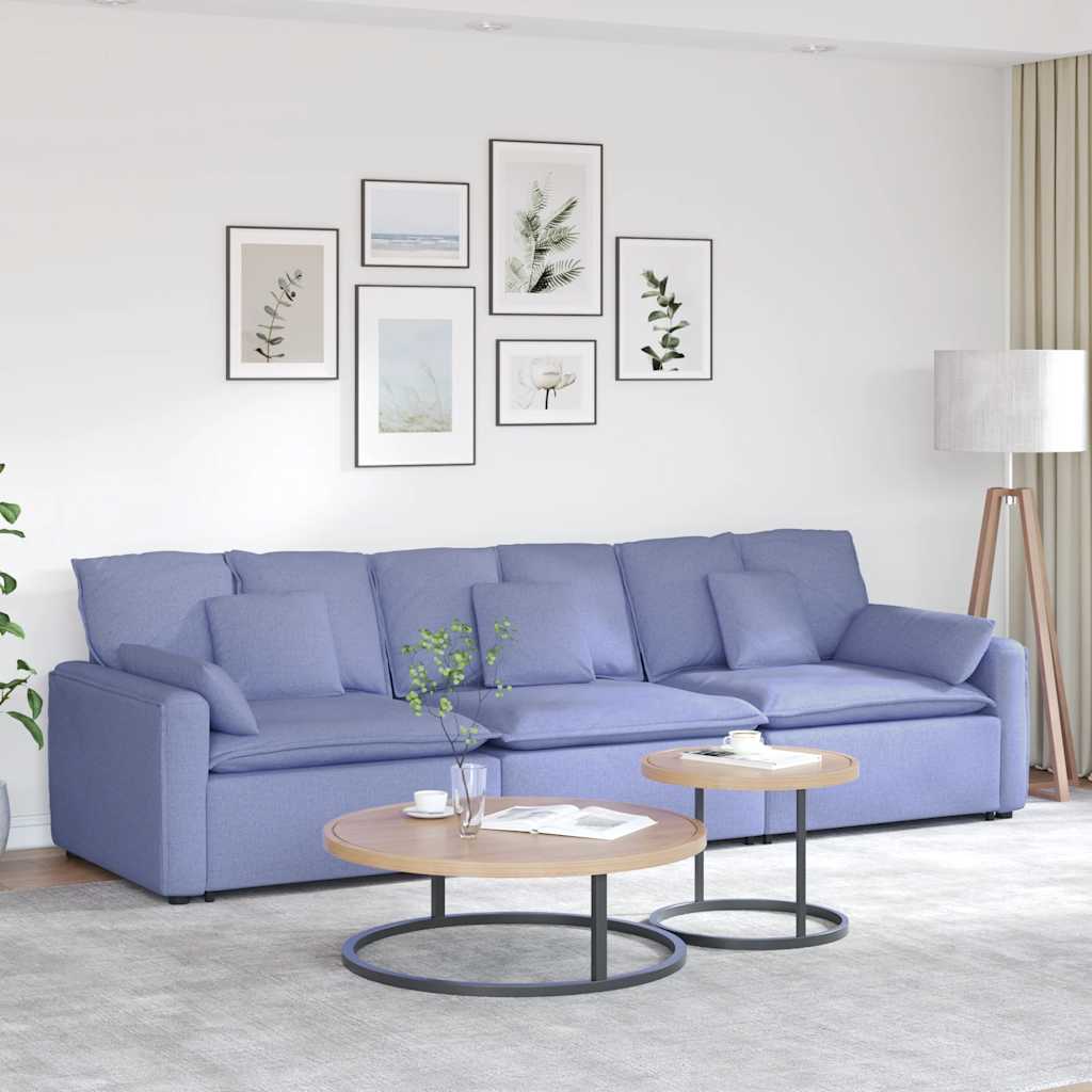 Modulaire bank met kussens jeansblauw is nu te koop bij PeponiXL, paradijselijk wonen!