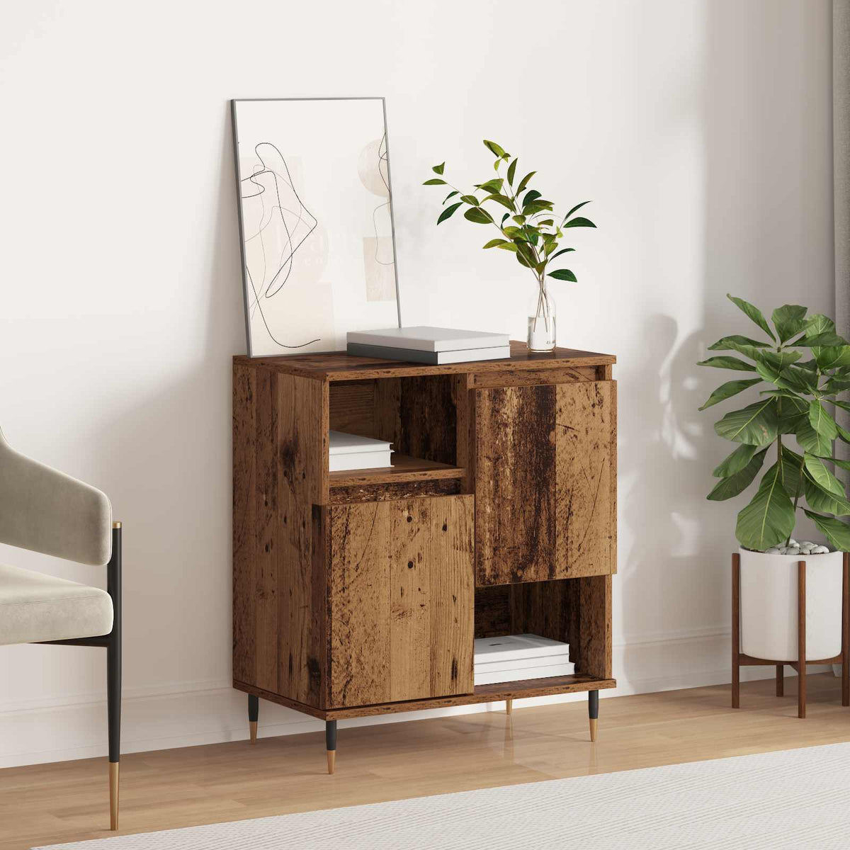 Dressoir Oudhout 60 x 35 x 70 cm is nu te koop bij PeponiXL, paradijselijk wonen!