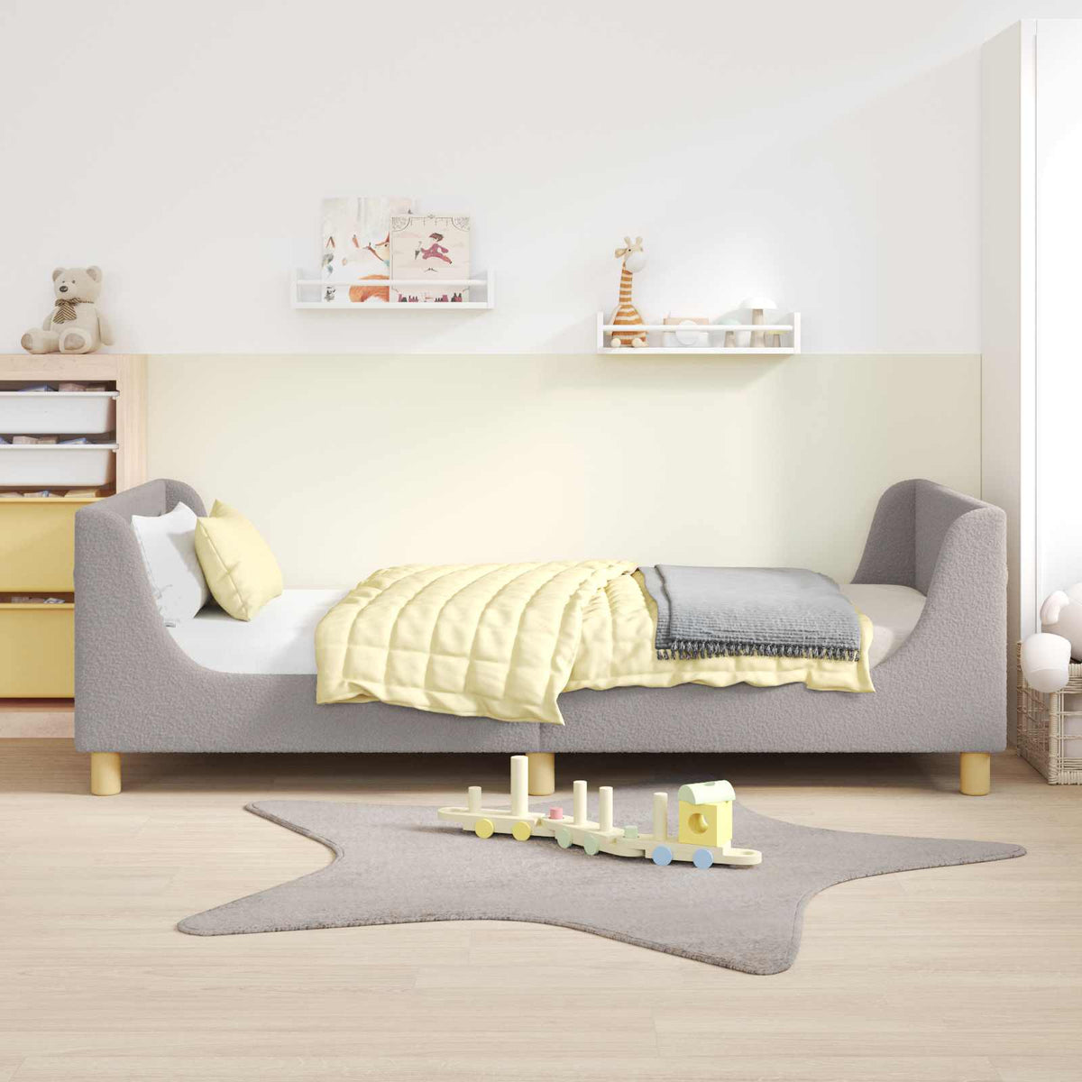 Bedframe voor kinderen met hoofdbord Lichtgrijs 80 x 200 cm is nu te koop bij PeponiXL, paradijselijk wonen!