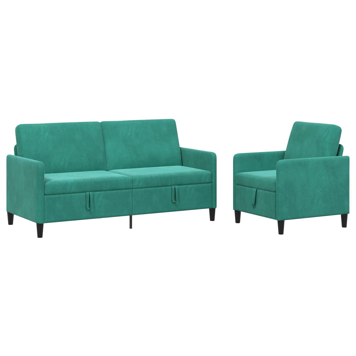 Bankenset met opbergruimte 2 st Turquoise Polyester is nu te koop bij PeponiXL, paradijselijk wonen!