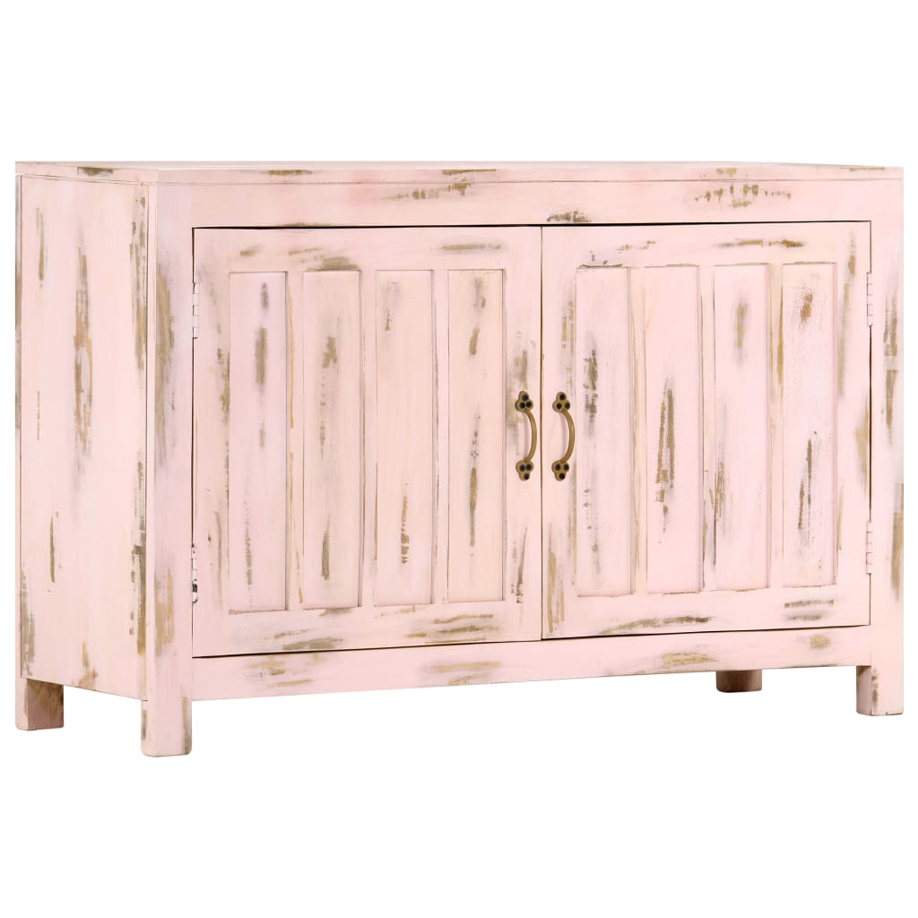 Dressoir 110x35x70 cm massief mangohout lichtroze is nu te koop bij PeponiXL, paradijselijk wonen!