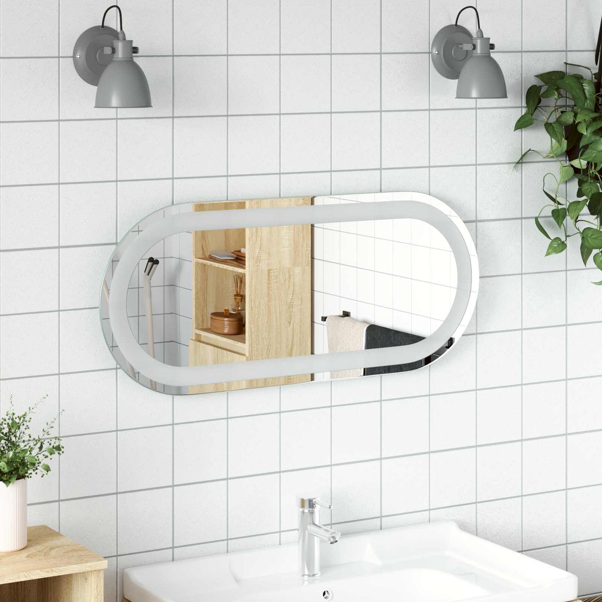 LED Badkamer Spiegel Transparant 70 x 30 cm gehard glas is nu te koop bij PeponiXL, paradijselijk wonen!