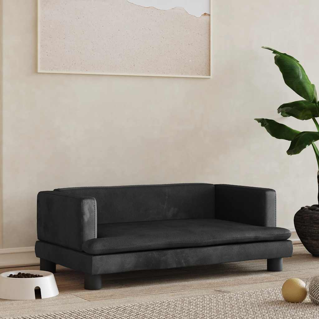 Hondenmand 80x45x30 cm fluweel zwart is nu te koop bij PeponiXL, paradijselijk wonen!