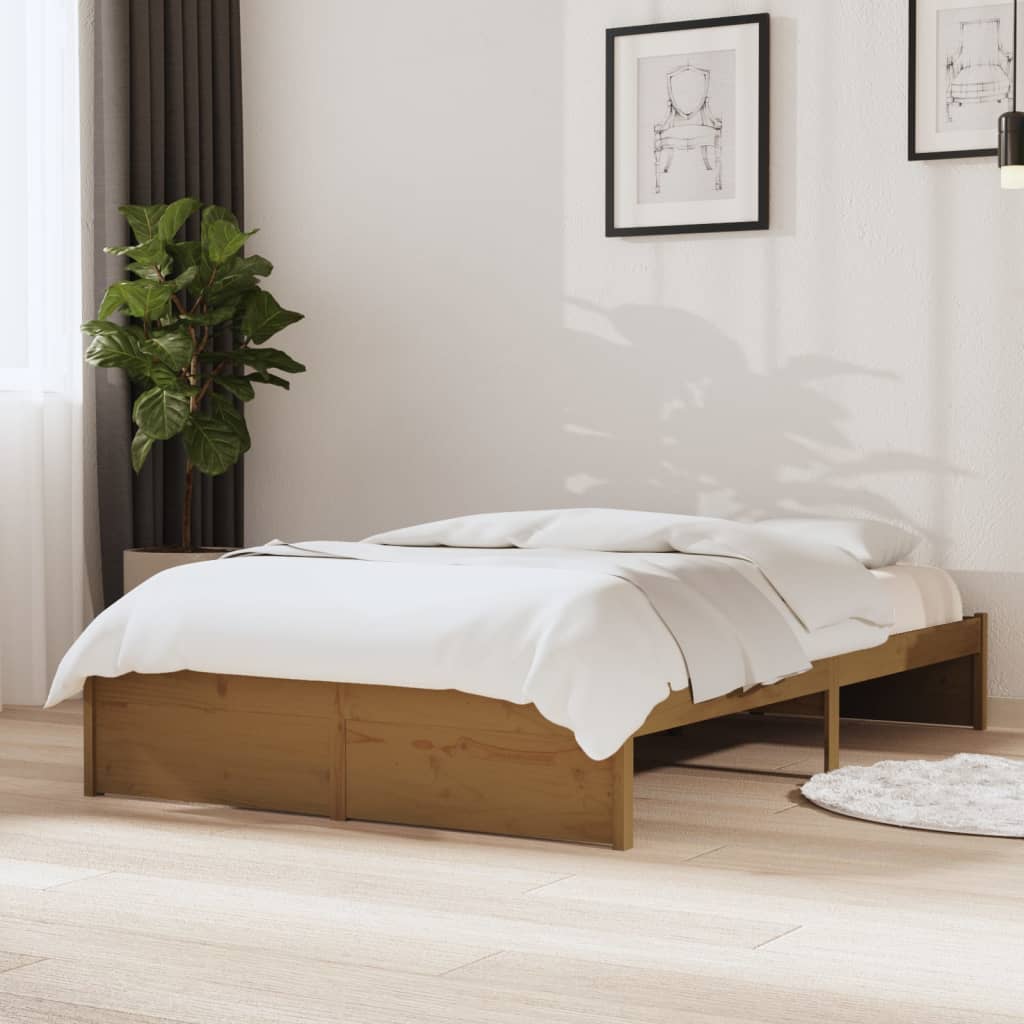 Bedframe massief hout honingbruin 120x190 cm is nu te koop bij PeponiXL, paradijselijk wonen!