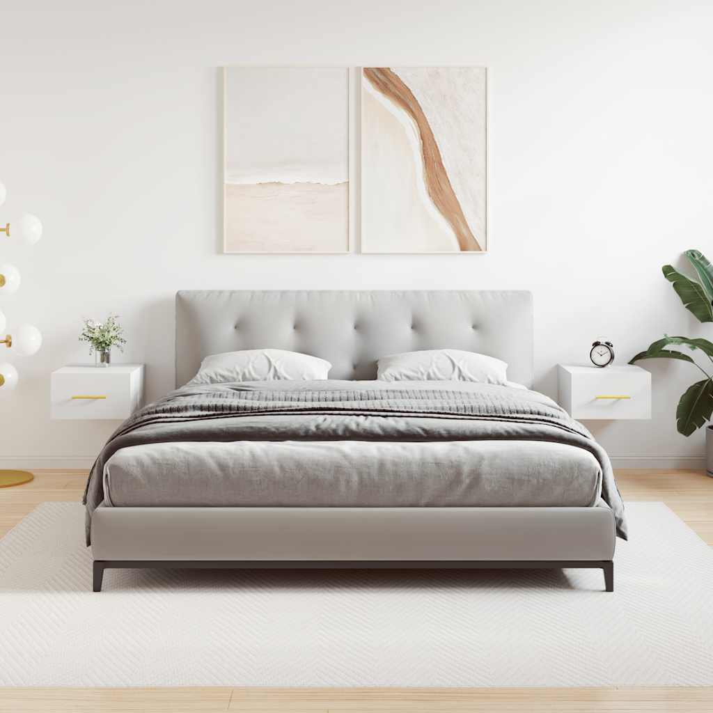 Nachtkastjes 2 st wandgemonteerd 35x35x20 cm wit is nu te koop bij PeponiXL, paradijselijk wonen!