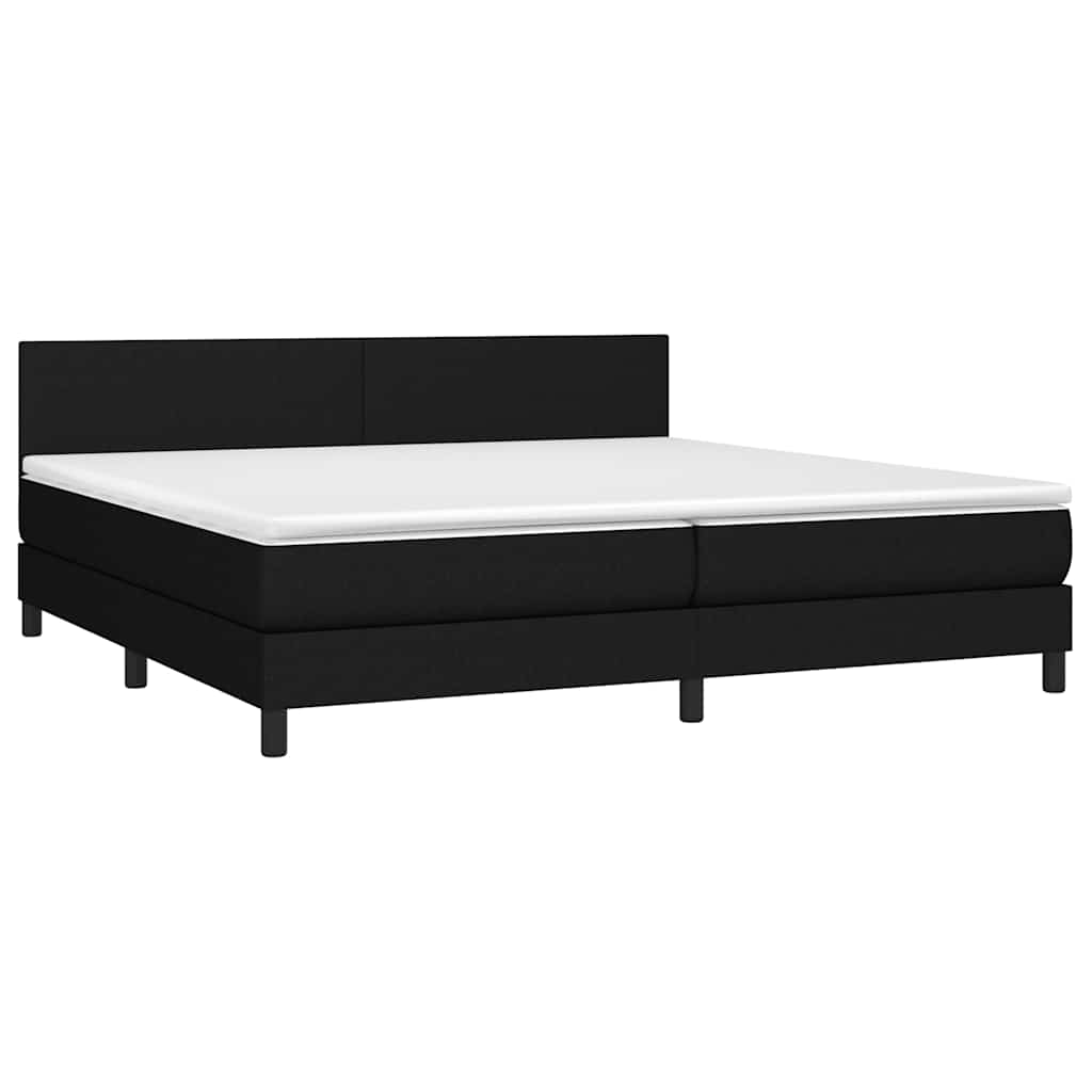 Boxspring met matras en LED stof zwart 200x200 cm is nu te koop bij PeponiXL, paradijselijk wonen!