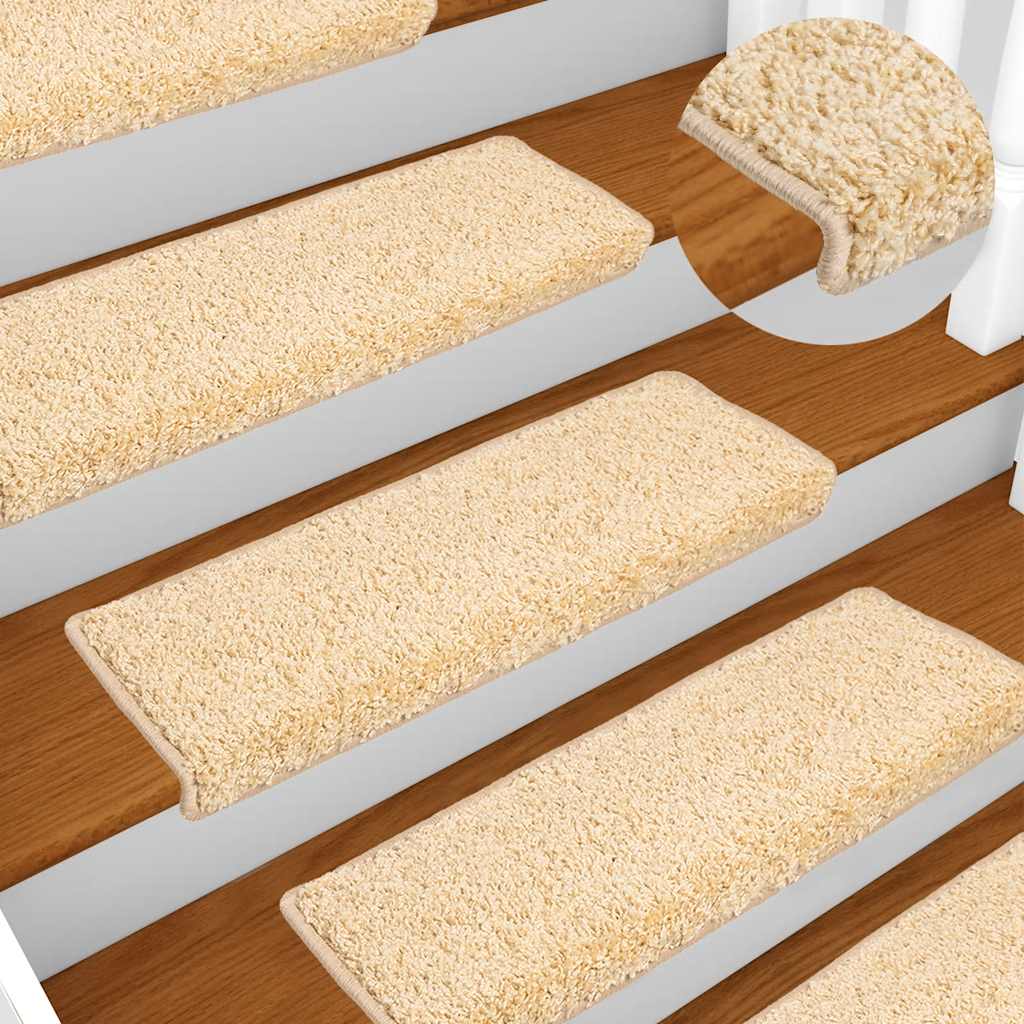 Trapmatten 10 st 65x21x4 cm crème met rechthoekige rand is nu te koop bij PeponiXL, paradijselijk wonen!