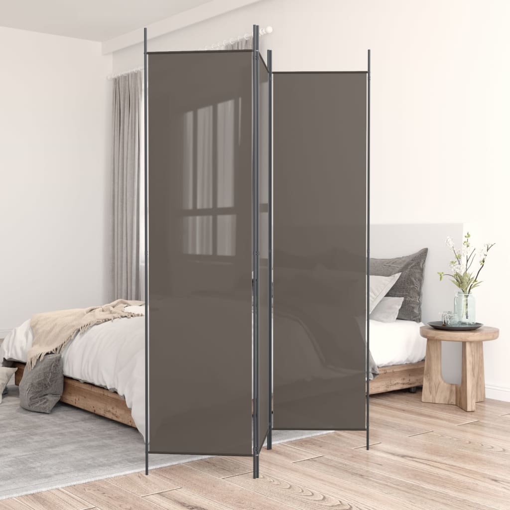 Kamerscherm met 3 panelen 150x200 cm stof antracietkleurig is nu te koop bij PeponiXL, paradijselijk wonen!