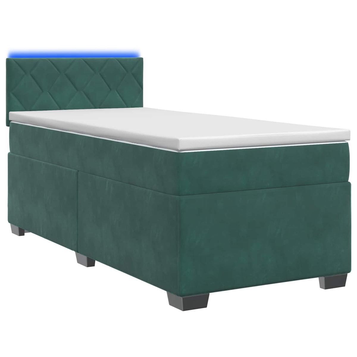 Boxspring Bed met Matras en LED Donkergroen 90 x 200 cm fluweel is nu te koop bij PeponiXL, paradijselijk wonen!
