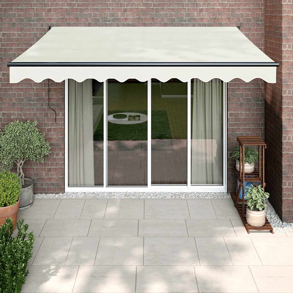 Luifel uittrekbaar 3x2,5 m stof en aluminium crèmekleurig is nu te koop bij PeponiXL, paradijselijk wonen!