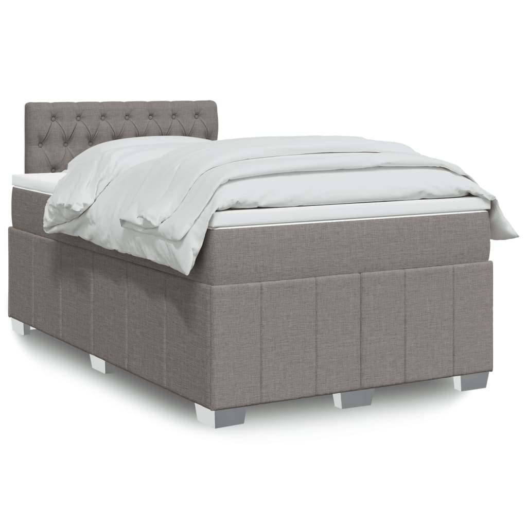 Boxspring met matras stof taupe 120x200 cm is nu te koop bij PeponiXL, paradijselijk wonen!