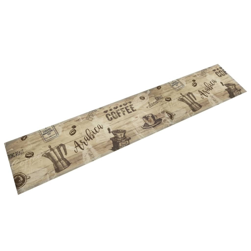 Keukenmat wasbaar koffieprint 60x300 cm fluweel bruin is nu te koop bij PeponiXL, paradijselijk wonen!