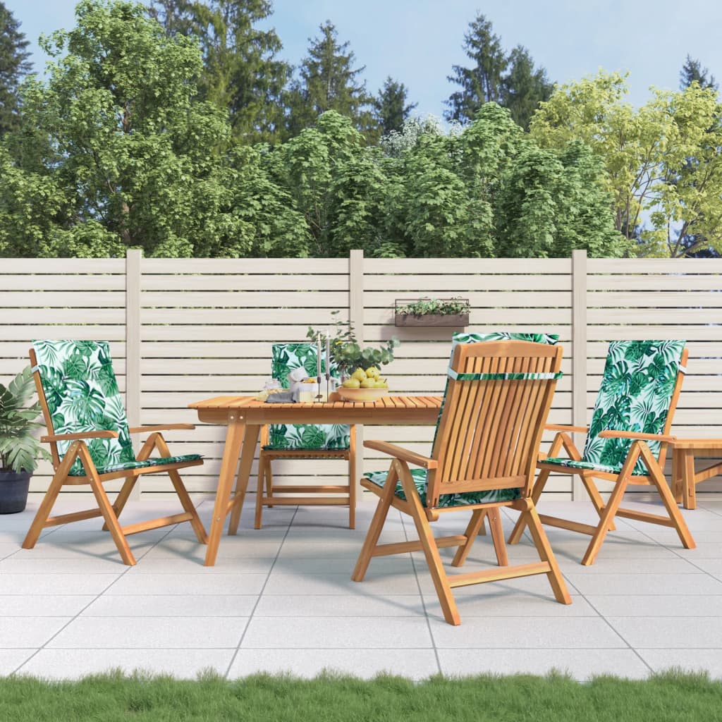 Tuinstoelen 4 st verstelbaar met kussens massief teakhout is nu te koop bij PeponiXL, paradijselijk wonen!