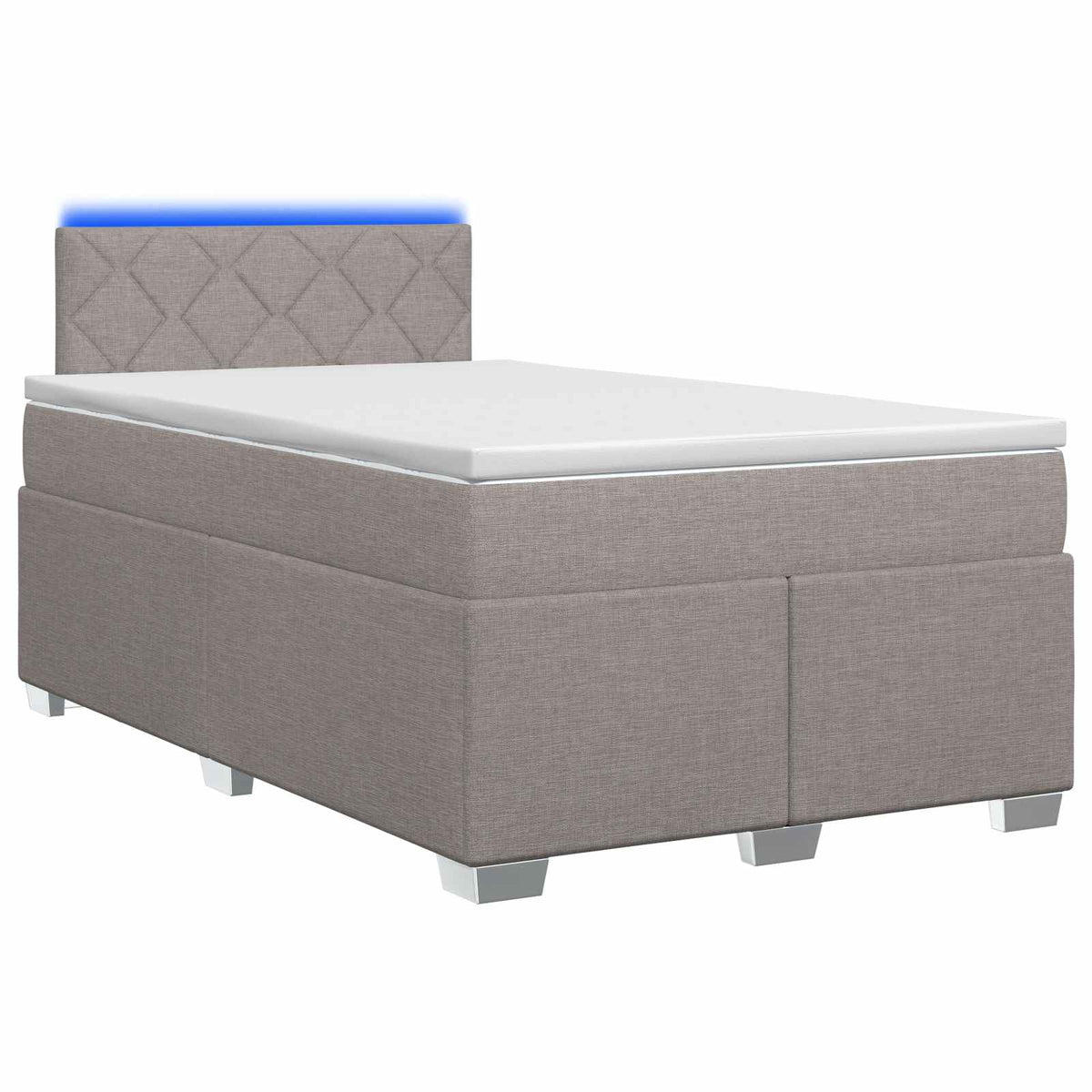 Boxspring Bed met Matras en LED Taupe 120 x 190 cm Stof is nu te koop bij PeponiXL, paradijselijk wonen!