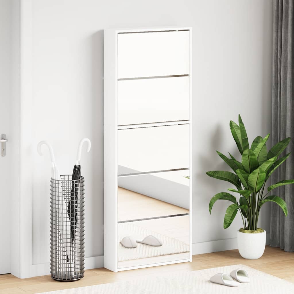 Schoenenkast met 5 spiegels 63x17x169,5 cm wit is nu te koop bij PeponiXL, paradijselijk wonen!