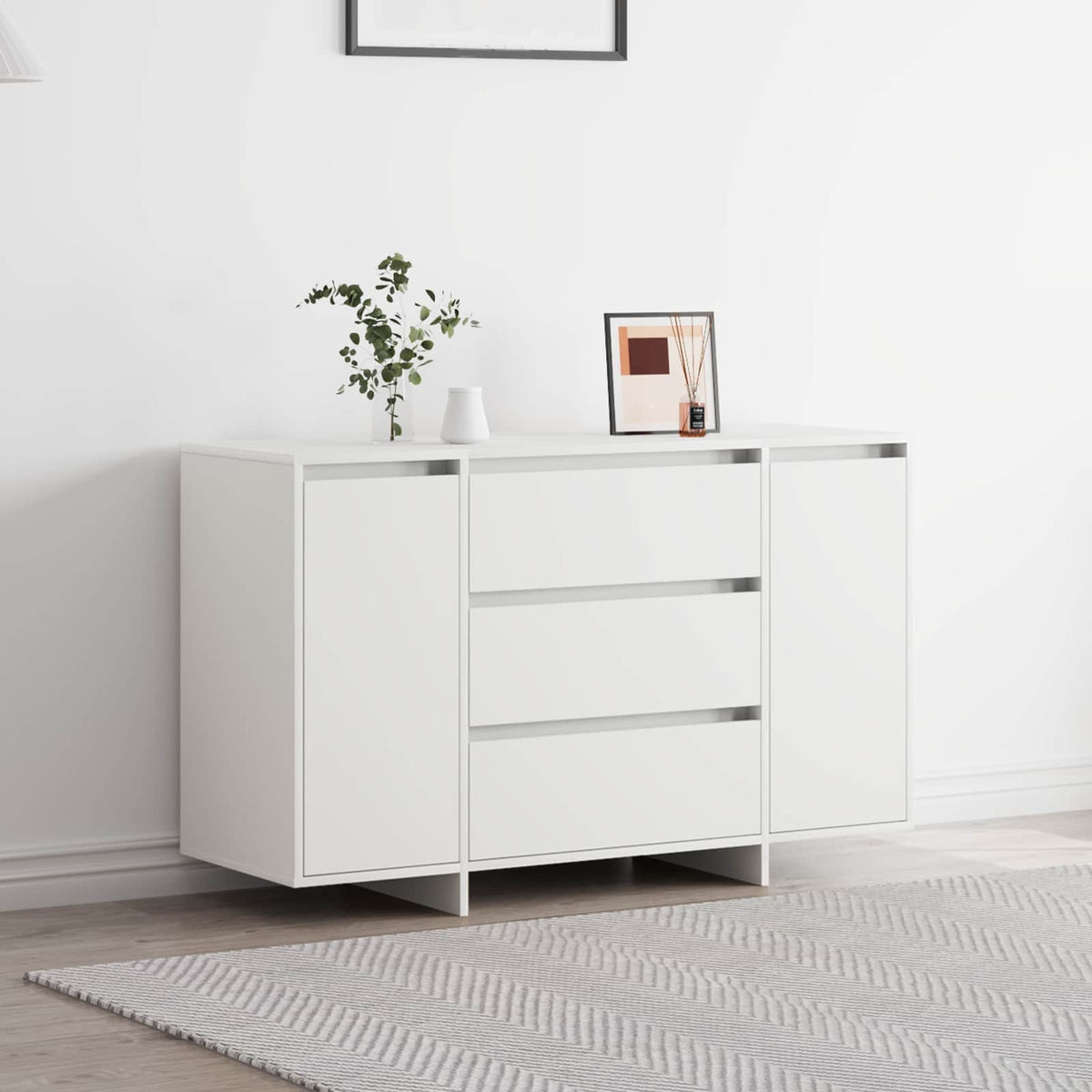 Dressoir met lade Wit 120 x 41 x 75 cm Bewerkt hout is nu te koop bij PeponiXL, paradijselijk wonen!