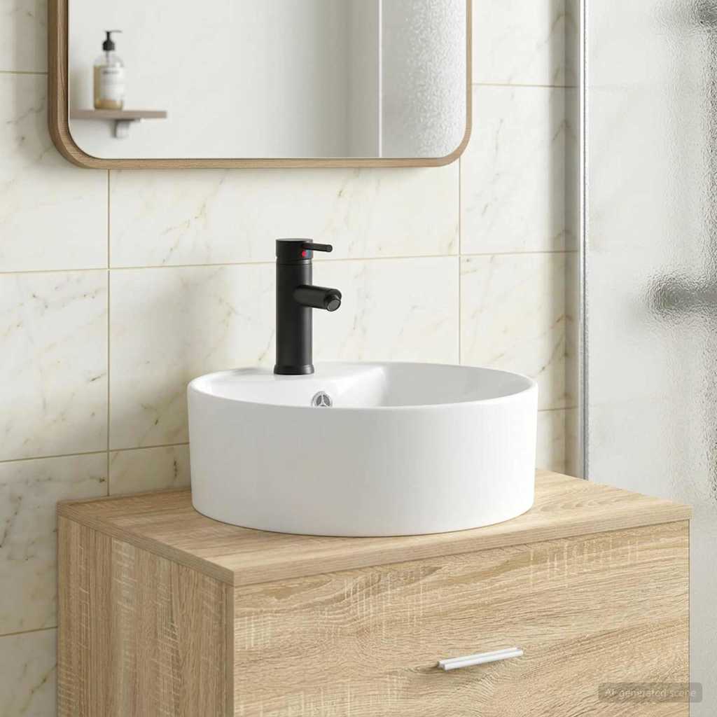 Badkamer Waskom Mat Zwart 40,5 x 40,5 x 15 cm Metaal is nu te koop bij PeponiXL, paradijselijk wonen!