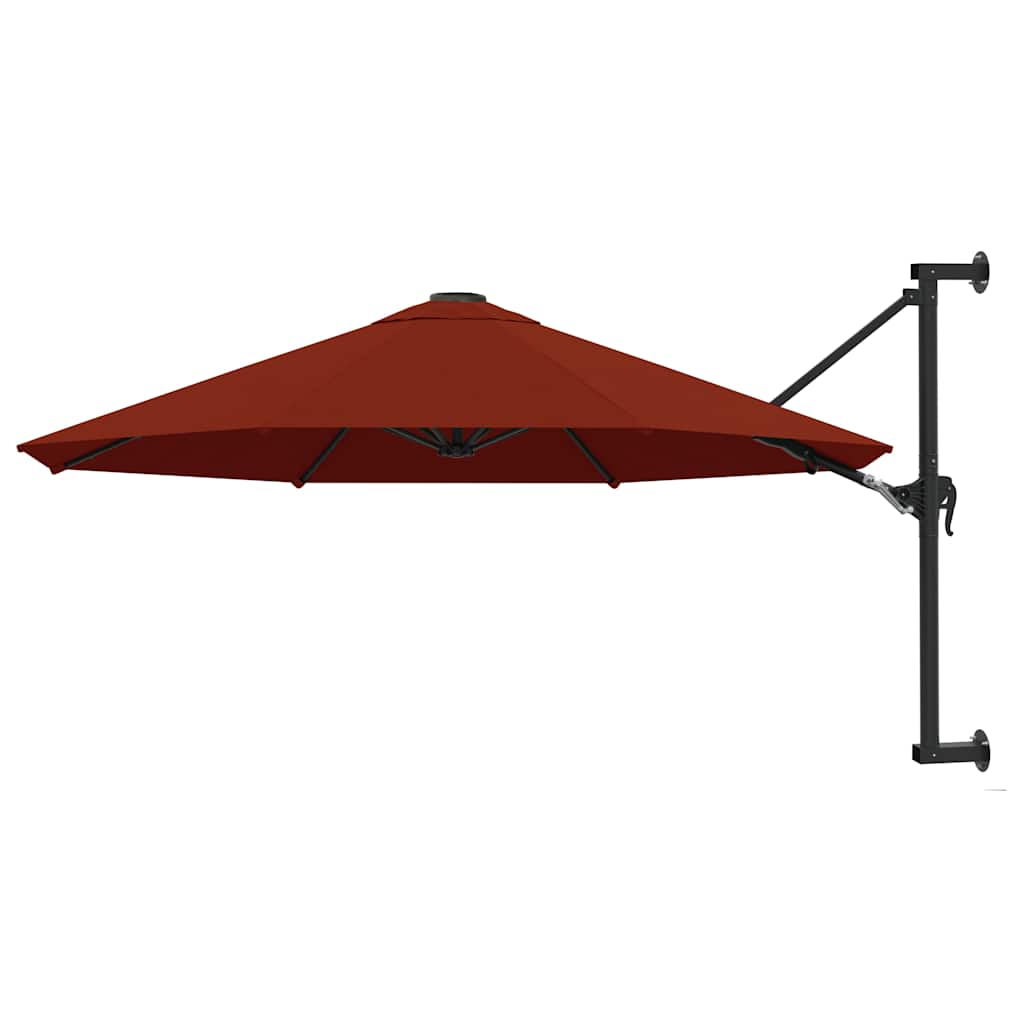 Wandparasol met metalen paal 300 cm terracottakleurig is nu te koop bij PeponiXL, paradijselijk wonen!