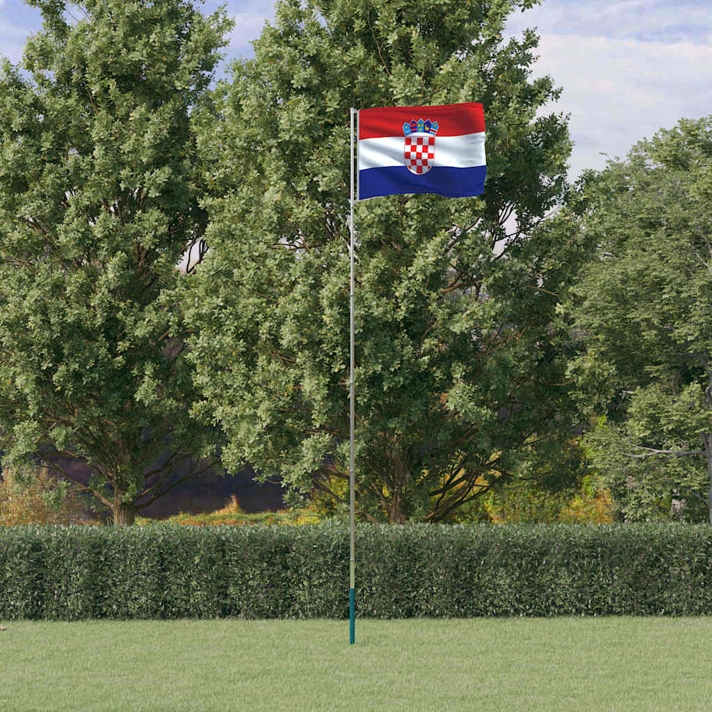 Vlag met vlaggenmast Kroatië 5,5 m aluminium is nu te koop bij PeponiXL, paradijselijk wonen!