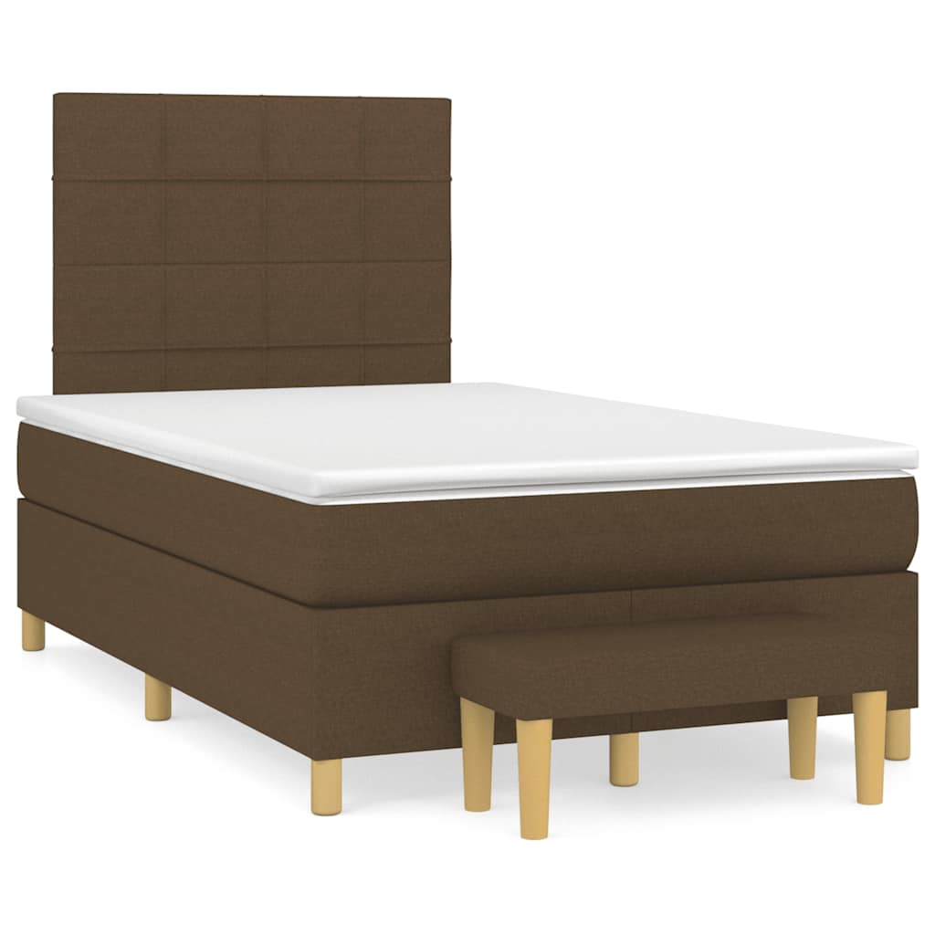 Boxspring met matras stof donkerbruin 120x190 cm is nu te koop bij PeponiXL, paradijselijk wonen!