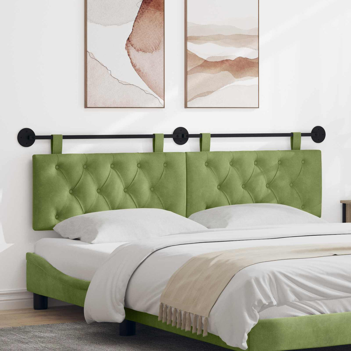 Hangend hoofdbord Lichtgroen Fluweel is nu te koop bij PeponiXL, paradijselijk wonen!