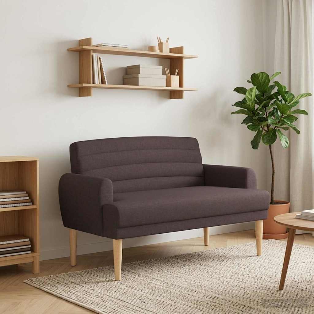 Loungebank met knopencomfort Donkerbruin 116 x 67 x 80 cm Stof is nu te koop bij PeponiXL, paradijselijk wonen!