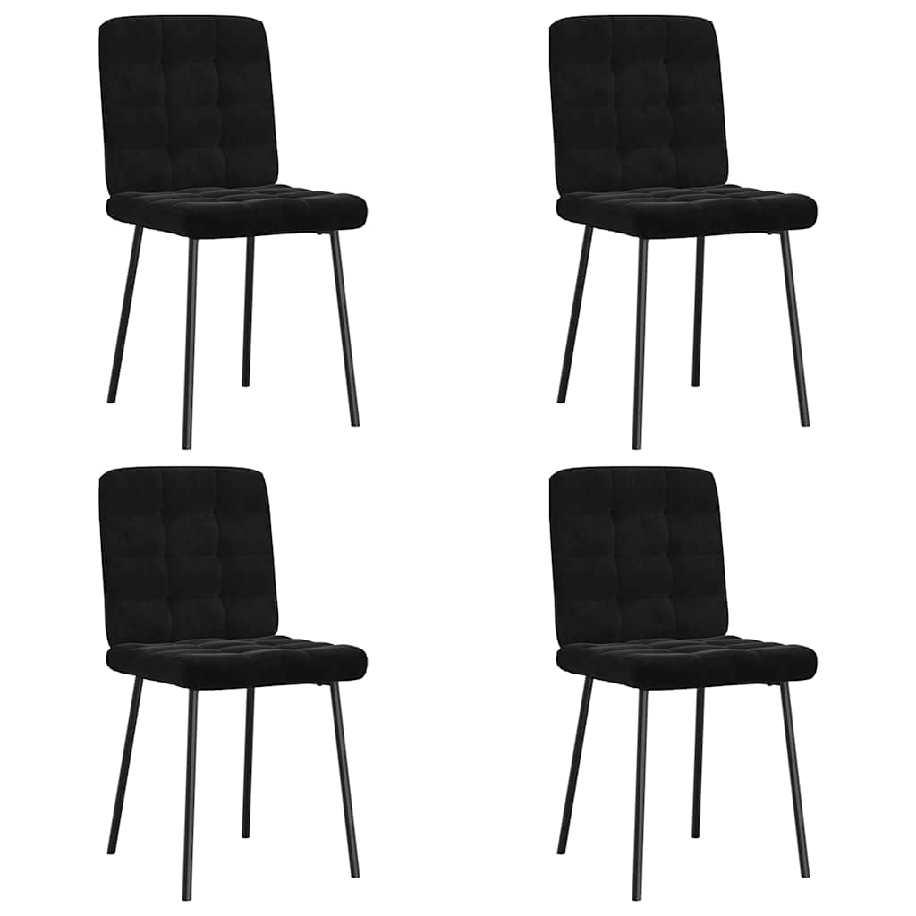 Eetkamerstoelen 4 st fluweel zwart is nu te koop bij PeponiXL, paradijselijk wonen!