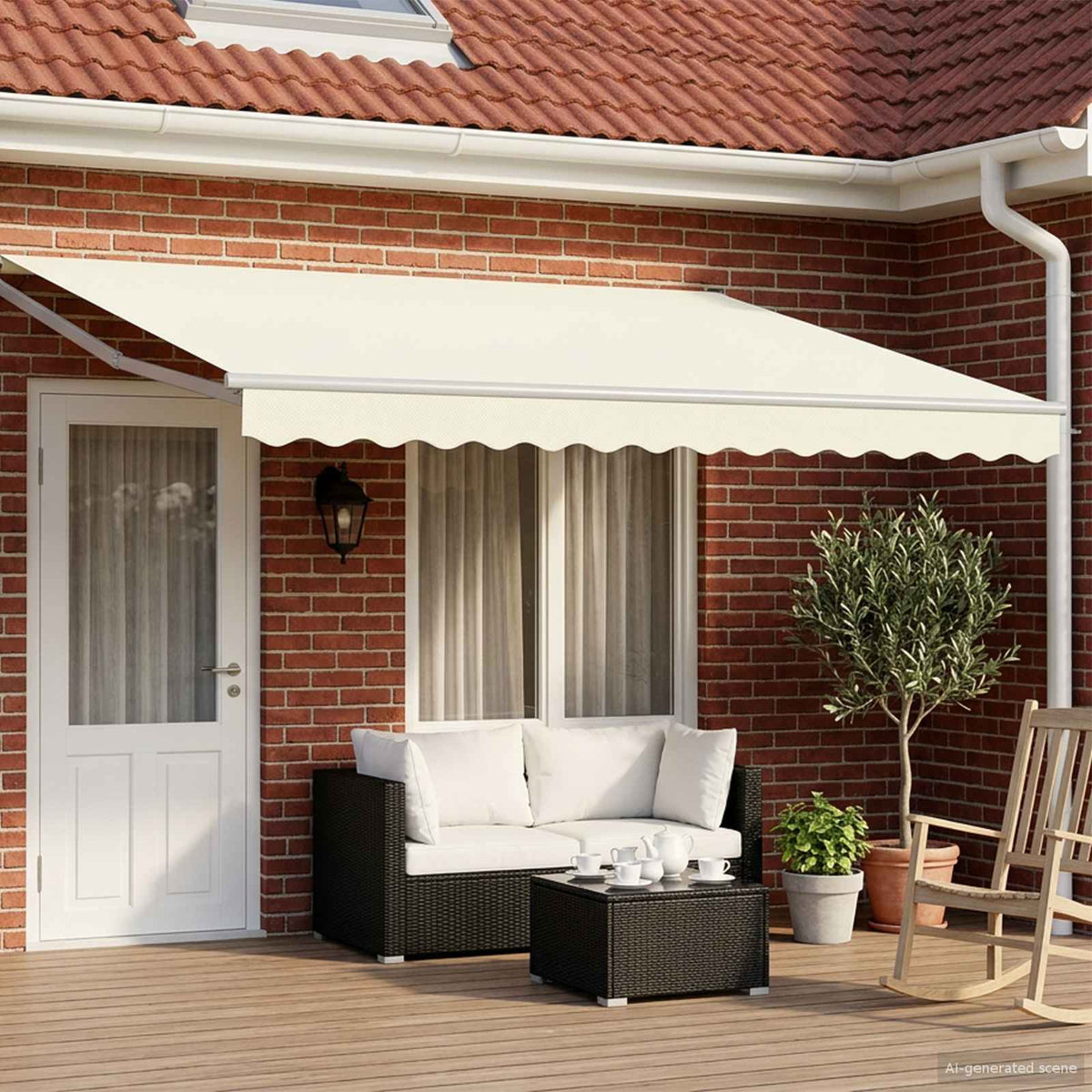 Elektrisch Uittrekbaar Zonnescherm Crème 4 x 2 m is nu te koop bij PeponiXL, paradijselijk wonen!