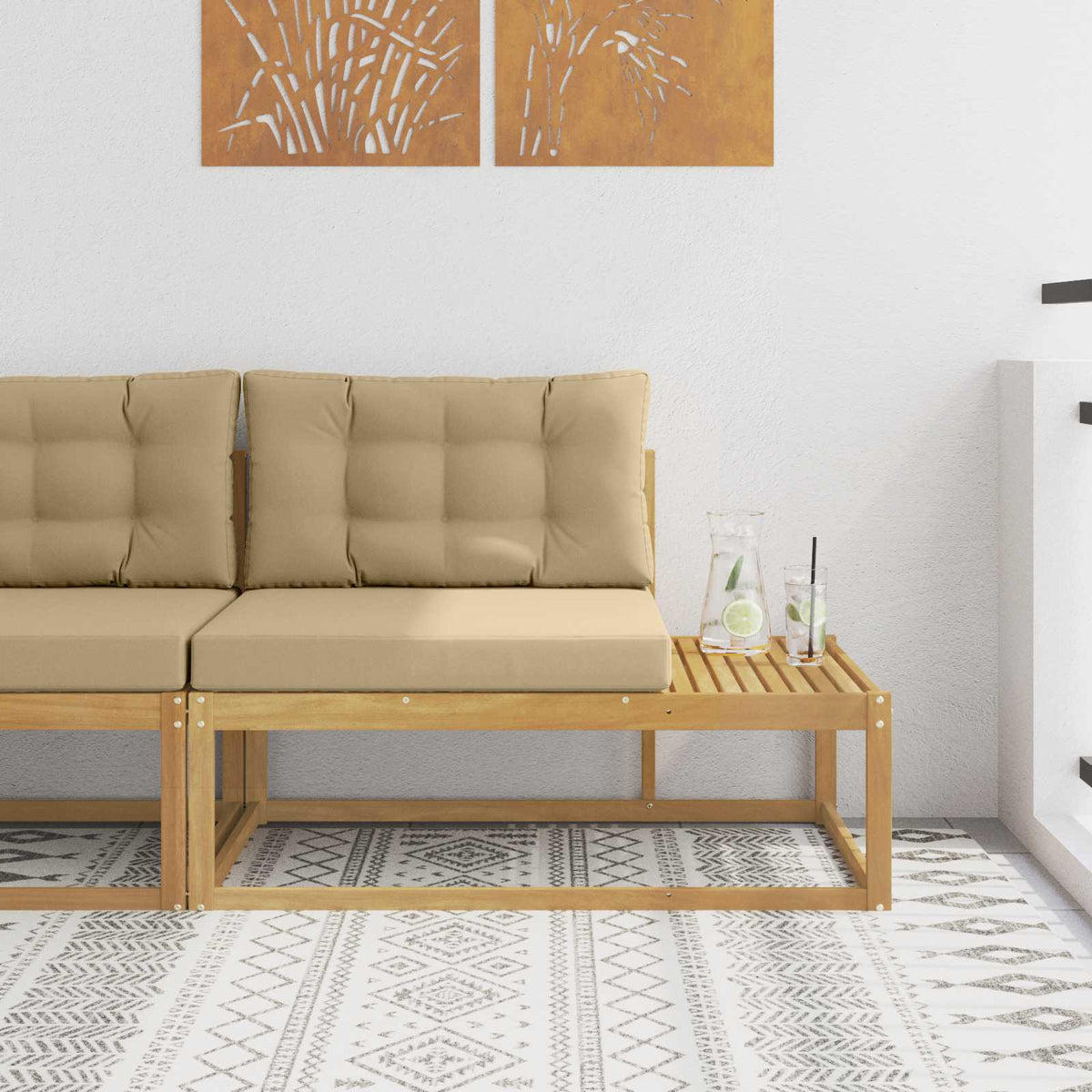 Buiten Eind Sofa met kussen Wit 115 x 83 x 73 cm Polyester is nu te koop bij PeponiXL, paradijselijk wonen!