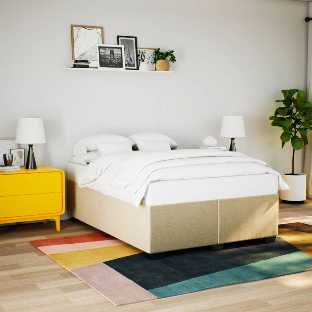 Bedframe zonder matras stof crèmekleurig 140x200 cm is nu te koop bij PeponiXL, paradijselijk wonen!