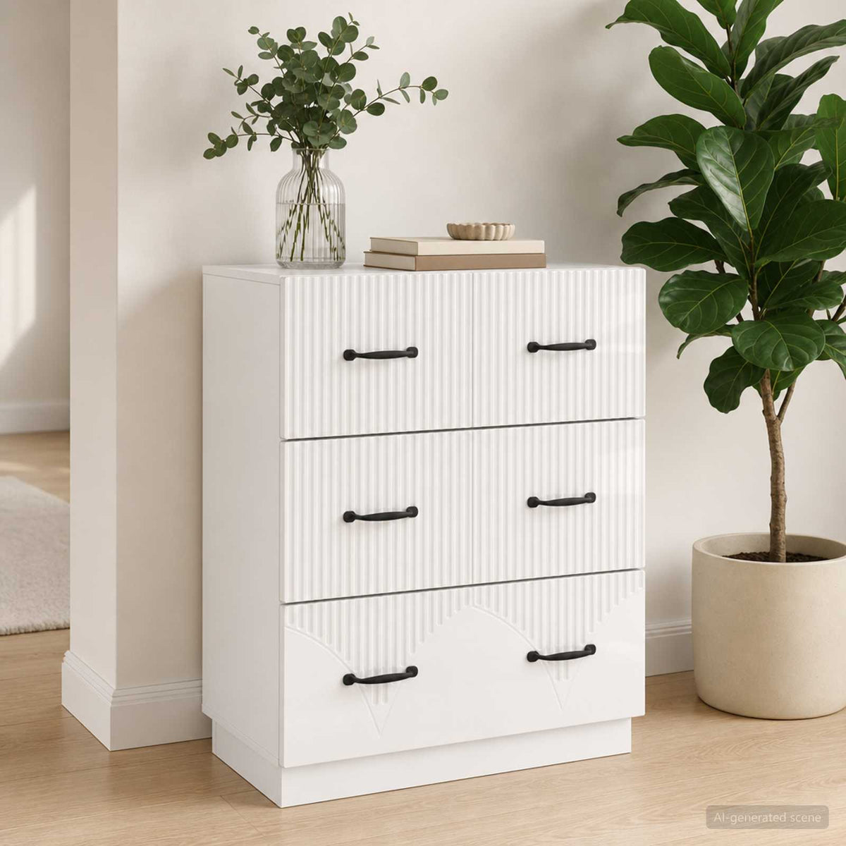 Ladenkast Hoogglans Wit 66 x 34,5 x 87 cm Bewerkt hout is nu te koop bij PeponiXL, paradijselijk wonen!