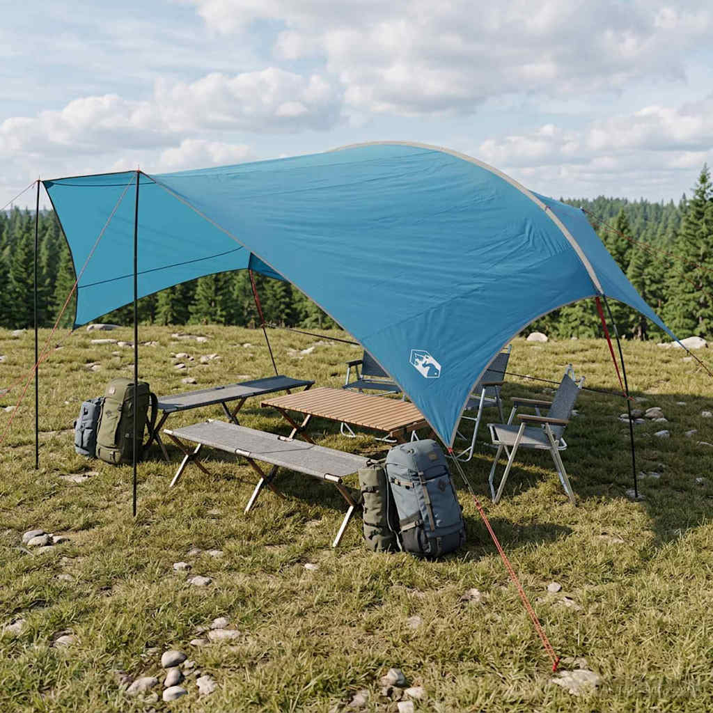 Camping Tarp Waterbestendig Blauw 695 x 580 x 200 cm is nu te koop bij PeponiXL, paradijselijk wonen!