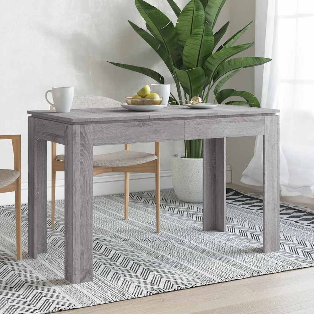 Eettafel 120x60x76 cm bewerkt hout grijs sonoma eikenkleurig is nu te koop bij PeponiXL, paradijselijk wonen!