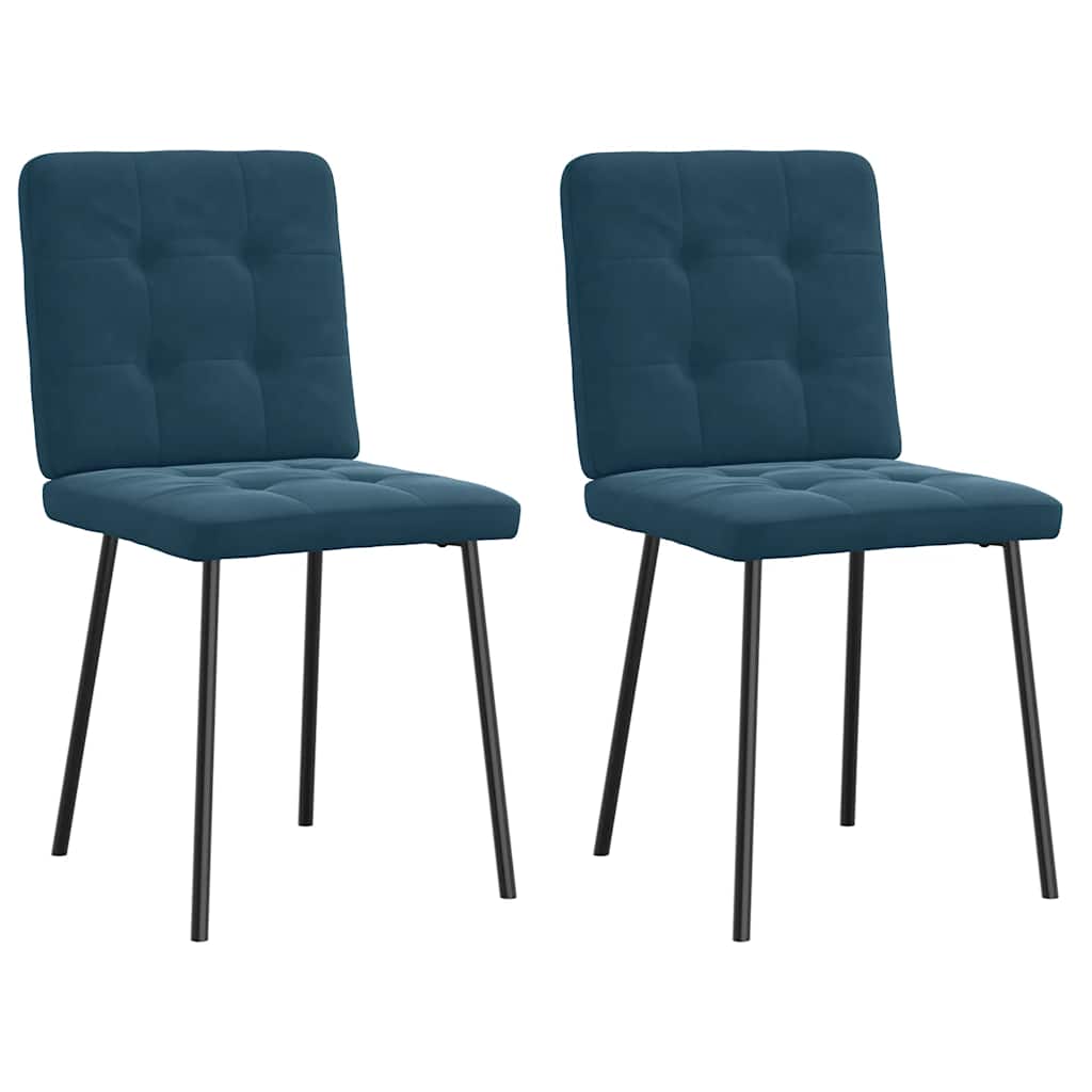 Eetkamerstoelen 2 st fluweel blauw is nu te koop bij PeponiXL, paradijselijk wonen!