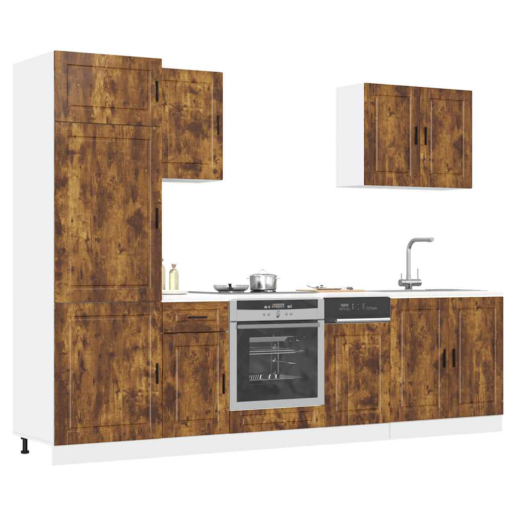 7-delige Keukenkastenset Porto bewerkt hout gerookt eiken is nu te koop bij PeponiXL, paradijselijk wonen!