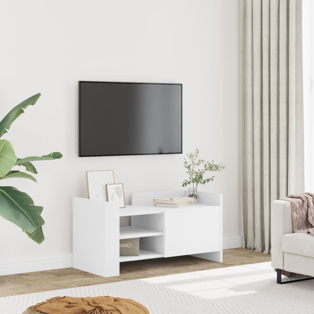 Tv-meubel 80x35x40 cm bewerkt hout wit is nu te koop bij PeponiXL, paradijselijk wonen!