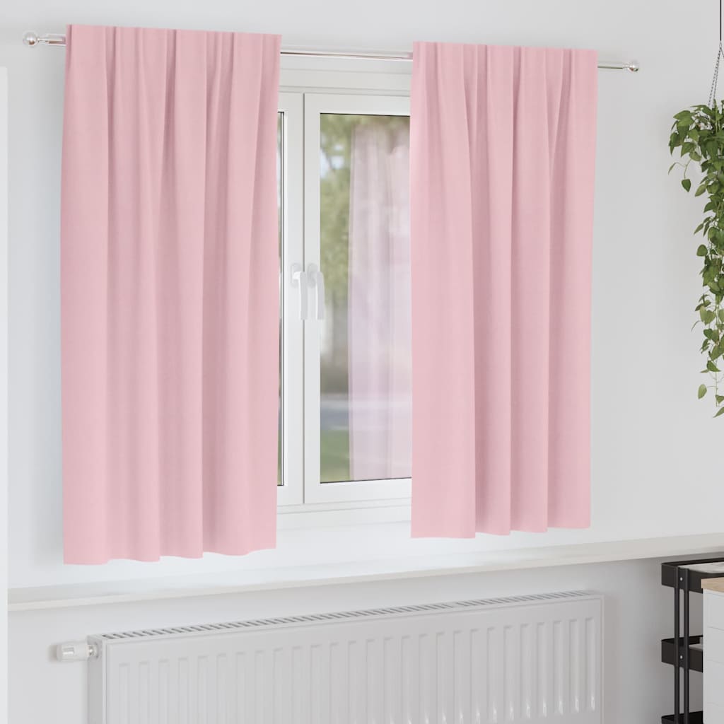Zwart-out Gordijnen met Ringen 2 pcs Babyroze 175 x 140 cm is nu te koop bij PeponiXL, paradijselijk wonen!