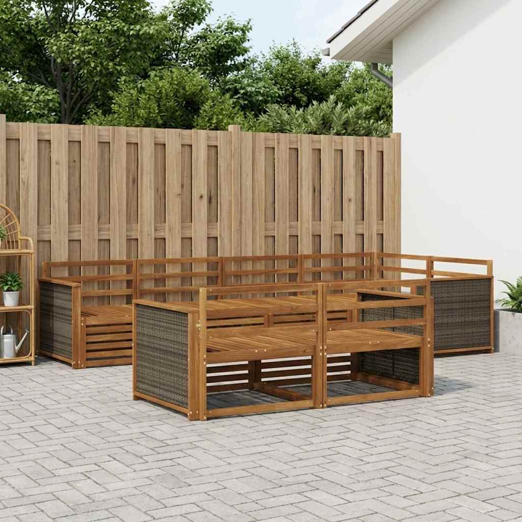 Buiten bankenset 7 pcs Naturel is nu te koop bij PeponiXL, paradijselijk wonen!