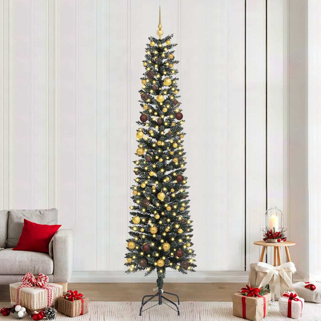 Kunstkerstboom met 300 LED Groen 240 cm PVC en Plastic en Staal is nu te koop bij PeponiXL, paradijselijk wonen!