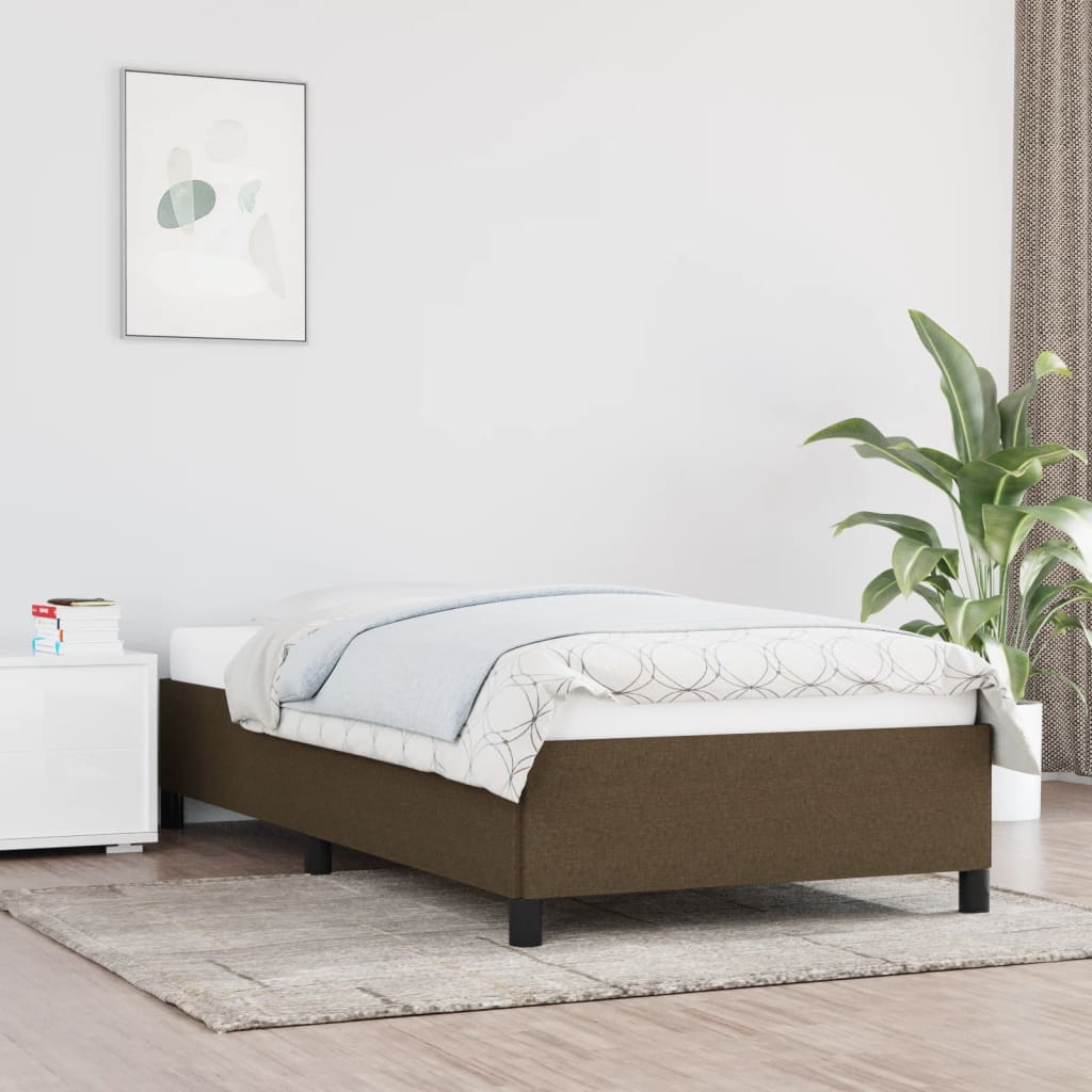 Bedframe zonder matras 100x200 cm stof donkerbruin is nu te koop bij PeponiXL, paradijselijk wonen!
