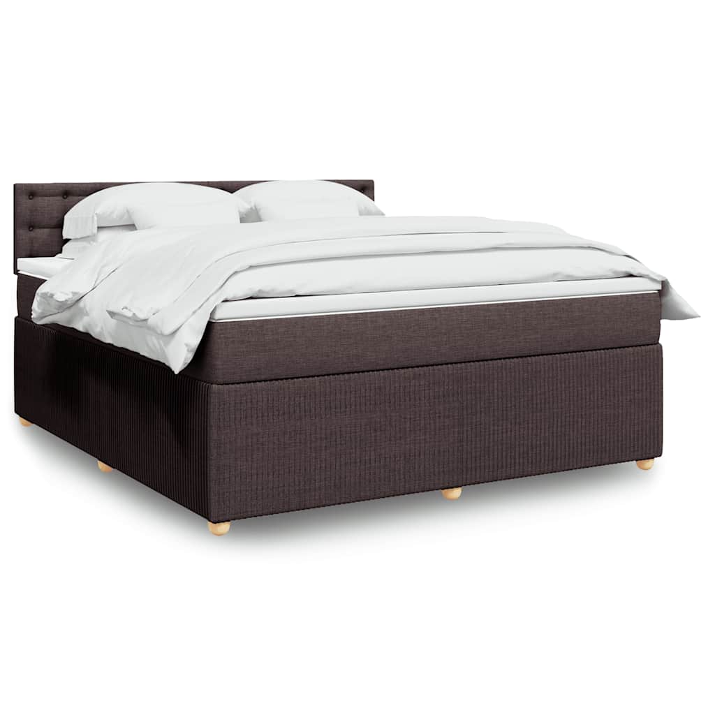 Boxspring met matras stof donkerbruin 180x200 cm is nu te koop bij PeponiXL, paradijselijk wonen!