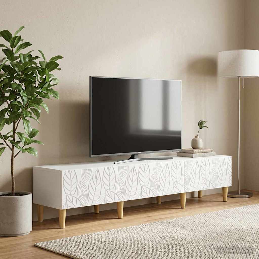 TV-kast 147 x 34,5 x 30 cm Wit Bewerkt hout is nu te koop bij PeponiXL, paradijselijk wonen!