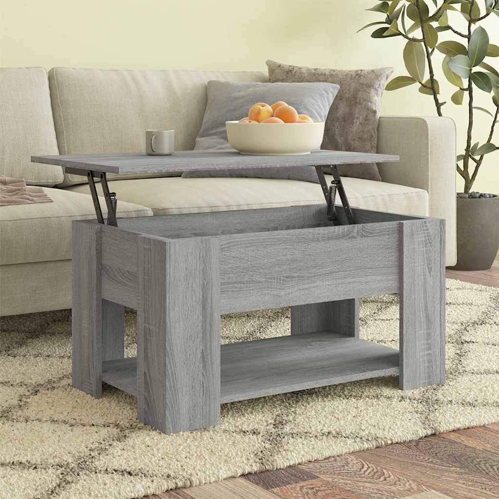 Salontafel 79x49x41 cm bewerkt hout grijs sonoma eikenkleurig is nu te koop bij PeponiXL, paradijselijk wonen!