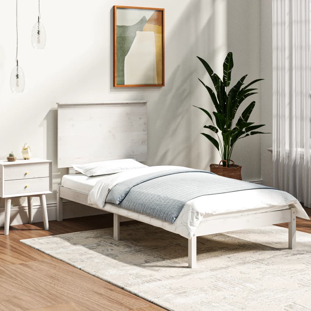 Bedframe massief hout wit 90x190 cm is nu te koop bij PeponiXL, paradijselijk wonen!
