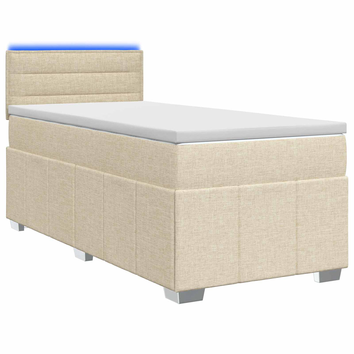 Boxspringbed met matras Crèmekleurig 80 x 200 cm Stof is nu te koop bij PeponiXL, paradijselijk wonen!