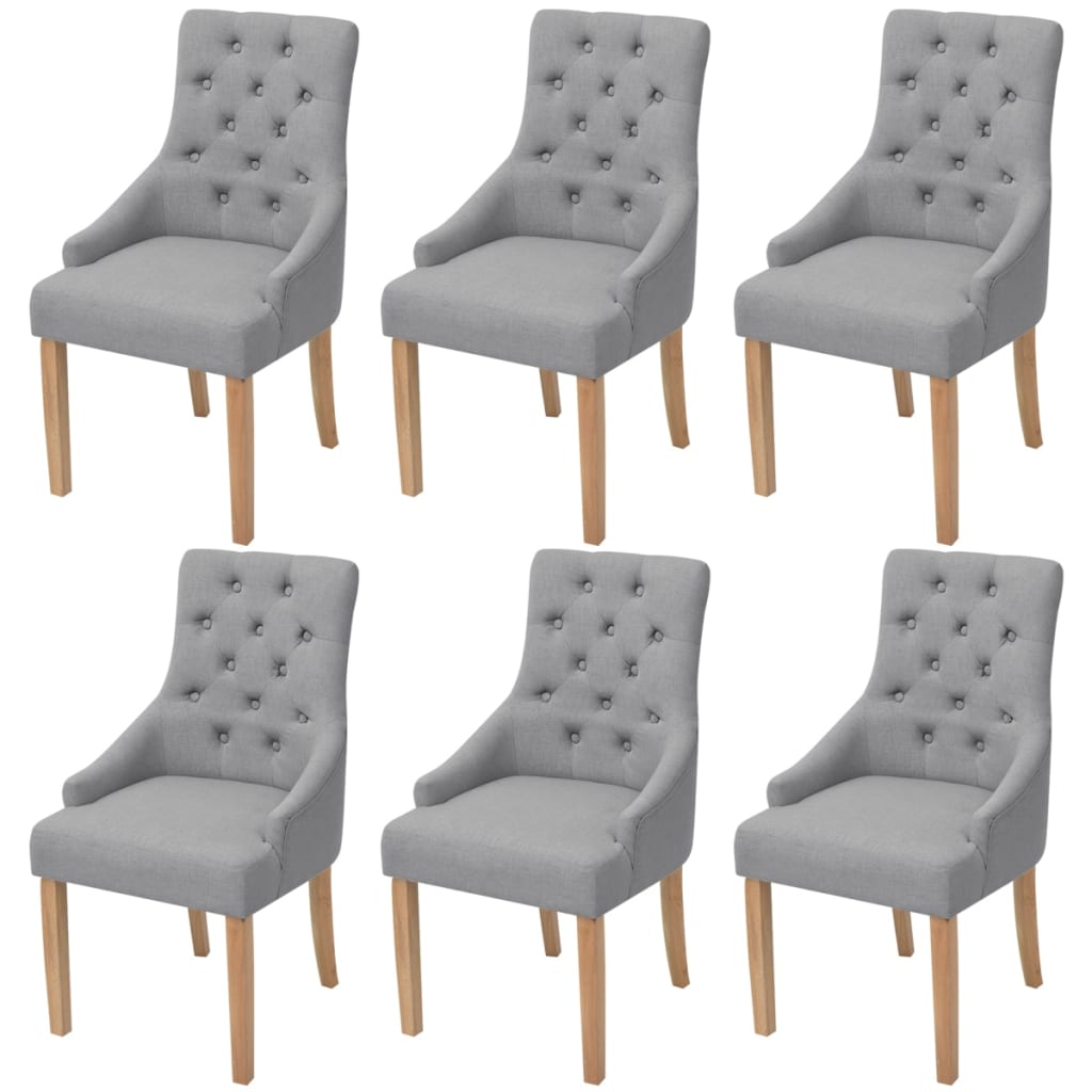 Eetkamerstoelen 6 st stof lichtgrijs is nu te koop bij PeponiXL, paradijselijk wonen!