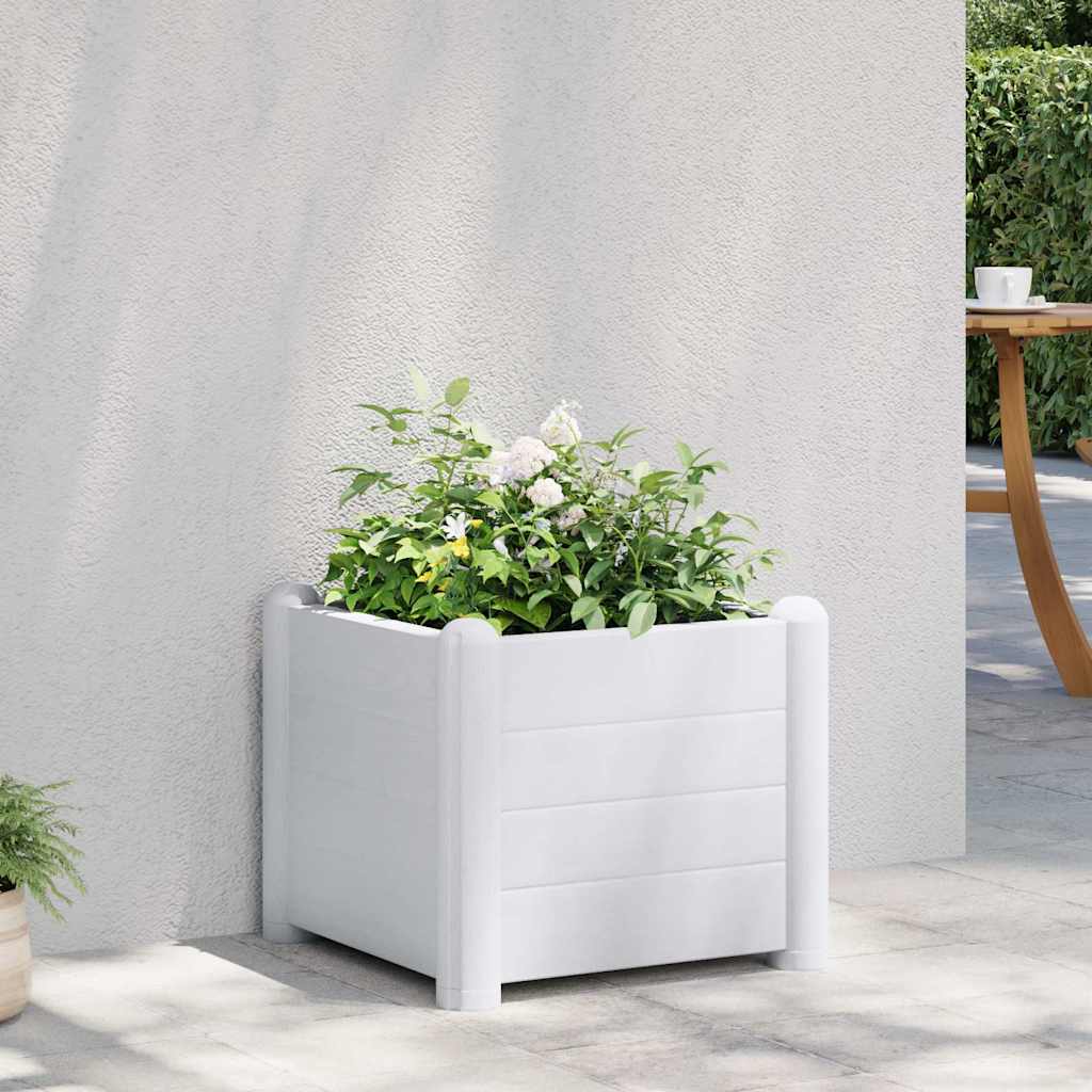 Plantenbak verhoogd 43x43x35 cm PP wit is nu te koop bij PeponiXL, paradijselijk wonen!